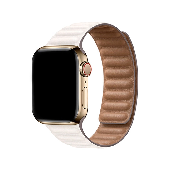 Ремешок Apple Leather Link for Apple Watch 38mm/40mm Chalk - M/L