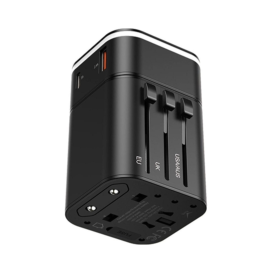 Адаптер Baseus Removable 2in1 Universal Travel Adapter PPS Quick Charge International Edition Black - ціна, характеристики, відгуки, розстрочка, фото 1
