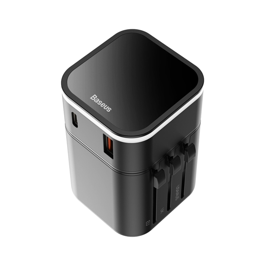 Адаптер Baseus Removable 2in1 Universal Travel Adapter PPS Quick Charge International Edition Black - цена, характеристики, отзывы, рассрочка, фото 2