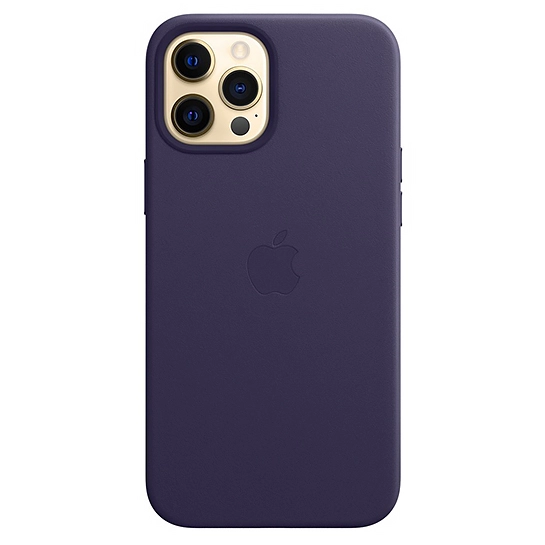 Чохол Apple Leather Case with MagSafe for iPhone 12 Pro Max Deep Violet