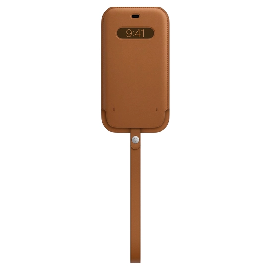 Чехол Apple Leather Sleeve with MagSafe for iPhone 12 Pro Max Saddle Brown