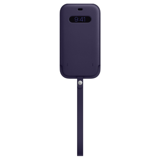 Чохол Apple Leather Sleeve with MagSafe for iPhone 12 Pro Max Deep Violet - ціна, характеристики, відгуки, розстрочка, фото 1