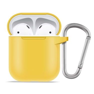 Чехол Blueo Liquid Silicone Case for Apple AirPods with Carbine Yellow - цена, характеристики, отзывы, рассрочка, фото 1