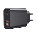 Мережевий зарядний пристрій Baseus 2-USB QC 3.0 30W Quick Charger Black