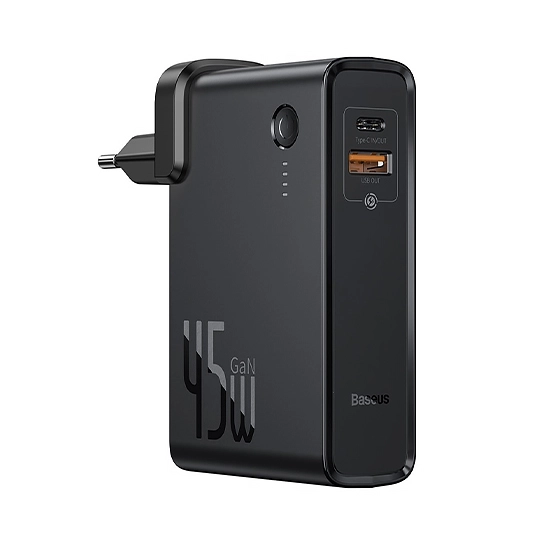 Мережевий зарядний пристрій Baseus Power Station 2 in 1 Quick Charge Power Bank 10000mAh 45W Black