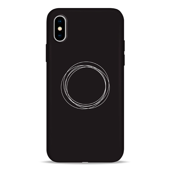 Чехол Pump Silicone Minimalistic Case for iPhone X/XS Circles on Dark #