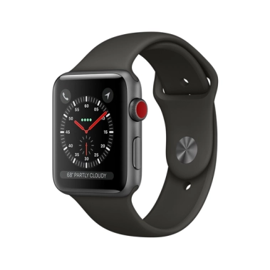 Смарт Годинник Apple Watch Series 3 + LTE 38mm Space Gray Aluminum Case with Gray Sport Band - цена, характеристики, отзывы, рассрочка, фото 1