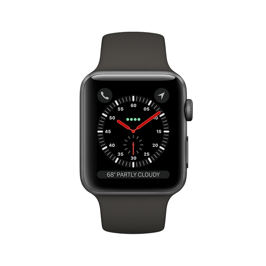 Смарт Годинник Apple Watch Series 3 + LTE 38mm Space Gray Aluminum Case with Gray Sport Band - ціна, характеристики, відгуки, розстрочка, фото 2
