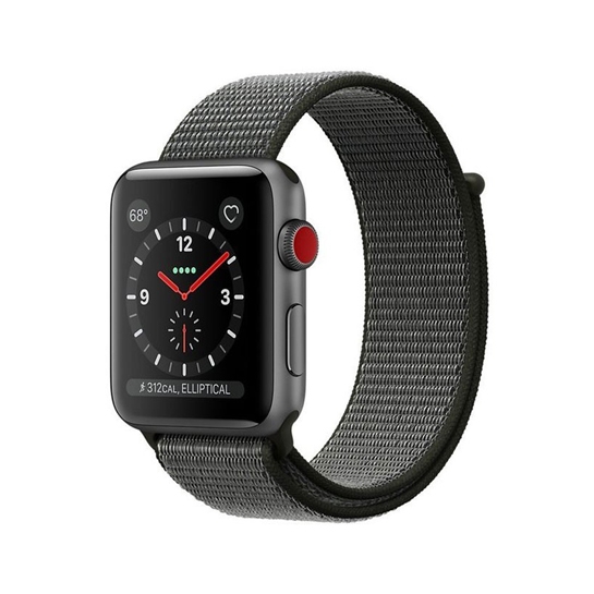 Смарт Часы Apple Watch Series 3 + LTE 38mm Space Gray Aluminum Case with Dark Olive Sport Band - цена, характеристики, отзывы, рассрочка, фото 1