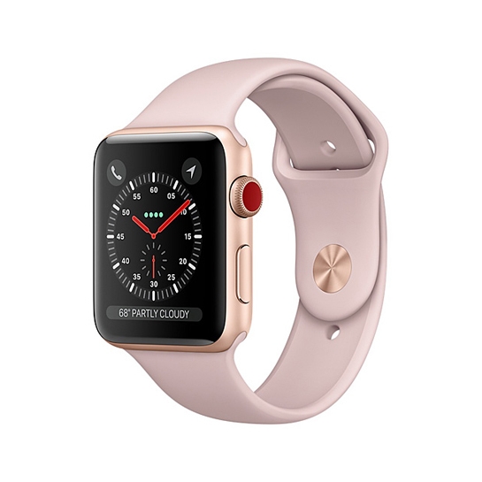 Смарт Часы Apple Watch Series 3 + LTE 38mm Gold Aluminum Case with Pink Sand Sport Band - цена, характеристики, отзывы, рассрочка, фото 1