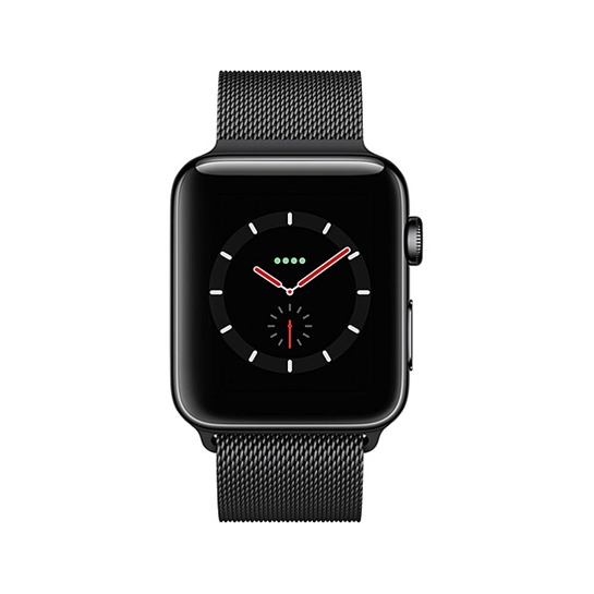 Смарт Годинник Apple Watch Series 3 + LTE 38mm Space Black Stainless Steel Case with Black Milanese Loop - ціна, характеристики, відгуки, розстрочка, фото 2