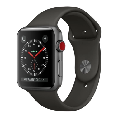 Смарт Годинник Apple Watch Series 3 + LTE 42mm Space Gray Aluminum Case with Gray Sport Band - цена, характеристики, отзывы, рассрочка, фото 1