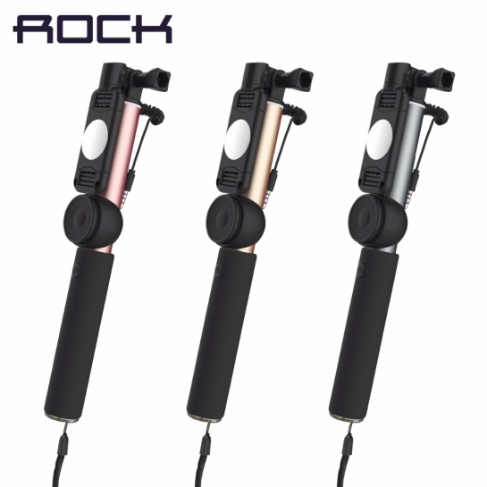 Палиця для селфі Rock Selfie Stick II & Mirror with Shutter Bluetooth/Aux Rose Gold - ціна, характеристики, відгуки, розстрочка, фото 2