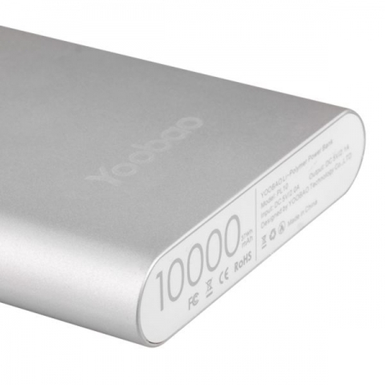 Зовнішній акумулятор Yoobao Polymer Power Bank 10000 mAh Silver * - ціна, характеристики, відгуки, розстрочка, фото 3