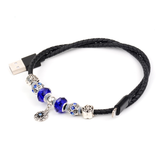 Кабель Hoco U7 Pandora Bracelet Design Lightning to USB Cable Black* - цена, характеристики, отзывы, рассрочка, фото 1