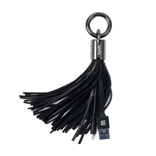 Кабель Remax Tassels Series Ring Data Lightning to USB Cable Black* - ціна, характеристики, відгуки, розстрочка, фото 1