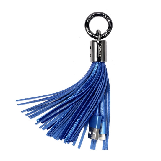 Кабель Remax Tassels Series Ring Data Lightning to USB Cable Blue* - ціна, характеристики, відгуки, розстрочка, фото 1