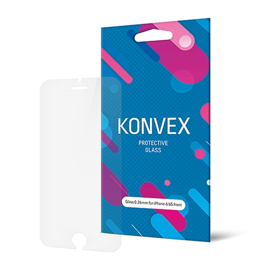 Скло Konvex Protective Glass 0.26mm for iPhone 6/6S Front - ціна, характеристики, відгуки, розстрочка, фото 1