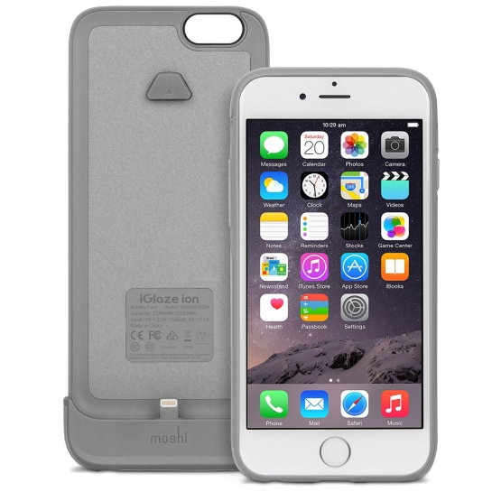 Чехол Moshi iGlaze Ion Slide-On Battery Case Brushed Titanium 2860 mAh for iPhone 6/6S - цена, характеристики, отзывы, рассрочка, фото 2