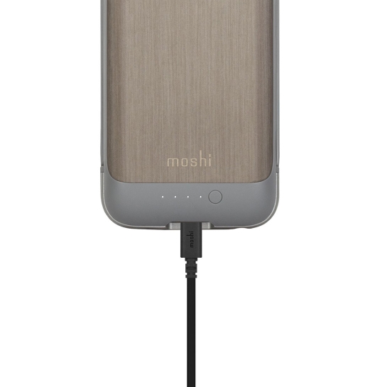 Чехол Moshi iGlaze Ion Slide-On Battery Case Brushed Titanium 2860 mAh for iPhone 6/6S - цена, характеристики, отзывы, рассрочка, фото 5