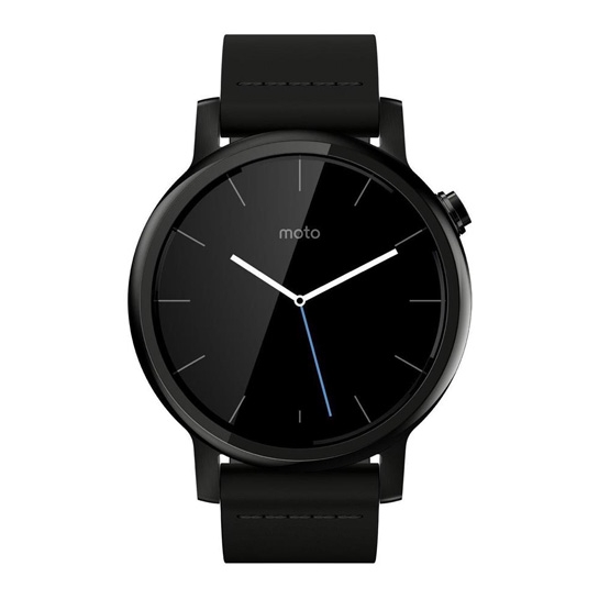Смарт часы Motorola Moto 360 2nd Generation Smartwatch 42mm Stainless Steel with Black Leather Strap - цена, характеристики, отзывы, рассрочка, фото 1