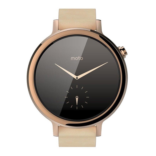 Смарт часы Motorola Moto 360 2nd Generation Smartwatch 42mm Stainless Steel with Rose Gold Leather - цена, характеристики, отзывы, рассрочка, фото 1
