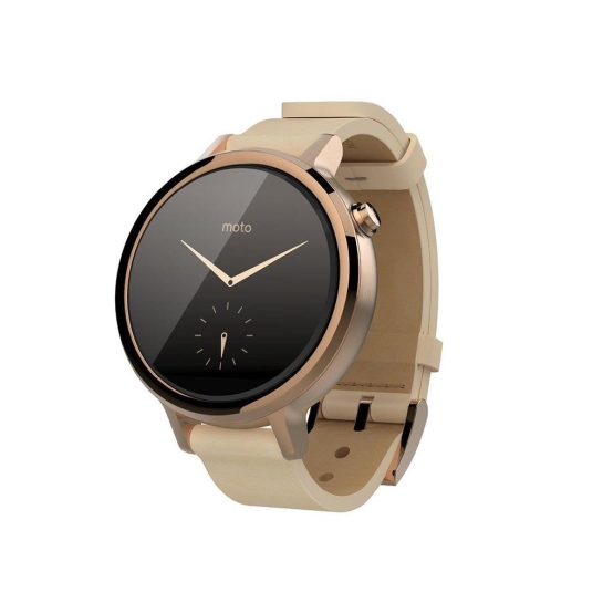 Смарт часы Motorola Moto 360 2nd Generation Smartwatch 42mm Stainless Steel with Rose Gold Leather - цена, характеристики, отзывы, рассрочка, фото 2