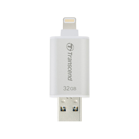 Зовнішній накопичувач USB-Flash 3.1/Lightning 32Gb Transcend JetDrive Go 300 Silver - ціна, характеристики, відгуки, розстрочка, фото 1
