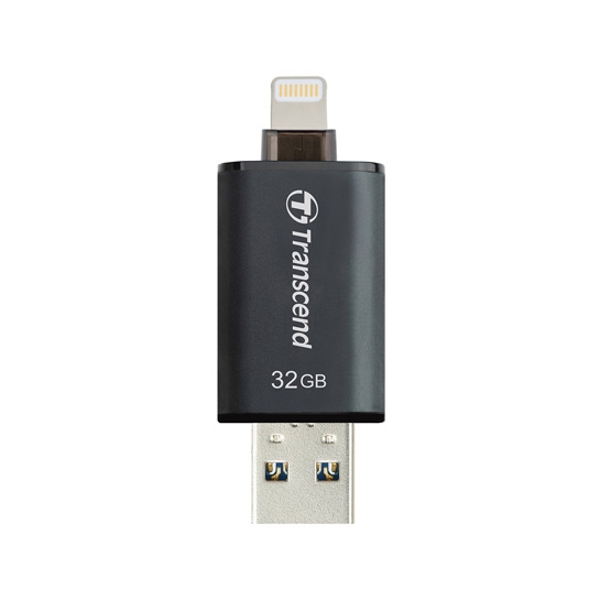 Зовнішній накопичувач USB-Flash 3.1/Lightning 32Gb Transcend JetDrive Go 300 Space Gray - ціна, характеристики, відгуки, розстрочка, фото 1