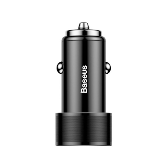 Автомобильное зарядное устройство Baseus Small Screw Dual-USB Quick Charge Car Charger 36W Black - цена, характеристики, отзывы, рассрочка, фото 1