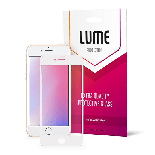 Скло LUME Protection Full 3D for iPhone 8/7 White - ціна, характеристики, відгуки, розстрочка, фото 1