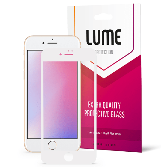 Скло LUME Protection Full 3D for iPhone 8 Plus/7 Plus White - ціна, характеристики, відгуки, розстрочка, фото 1