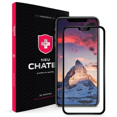 Стекло +NEU Chatel Full 3D Crystal for iPhone XS Max/11 Pro Max Front Black - цена, характеристики, отзывы, рассрочка, фото 1