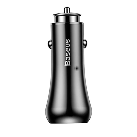 Автомобільний зарядний пристрій Baseus Gentry Dual-USB Quick Charge Car Charger Black - цена, характеристики, отзывы, рассрочка, фото 1