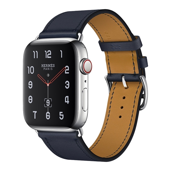 Смарт-часы Apple Watch Hermes Series 4+LTE 44mm Stainless Steel Case with Bleu Indigo Swift Leather - цена, характеристики, отзывы, рассрочка, фото 1
