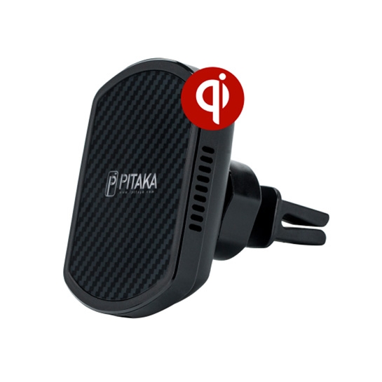 Беспроводное зарядное устройство-держатель Pitaka Magnetic Mount Qi Pro Car Vent Black - цена, характеристики, отзывы, рассрочка, фото 1