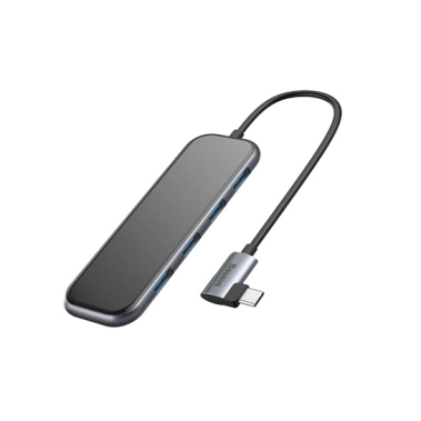 USB-хаб Baseus Mirror Series Type-C to 4-USB3.0/Type-C HUB Gray - цена, характеристики, отзывы, рассрочка, фото 1