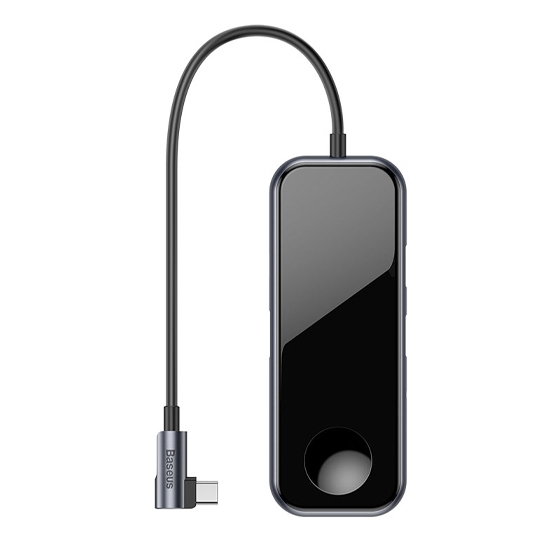 USB-хаб Baseus Mirror Series Type-C to 2-USB3.0/HDMI 4K/3.5mm/Type-C/Apple Watch Charge HUB Gray - цена, характеристики, отзывы, рассрочка, фото 1