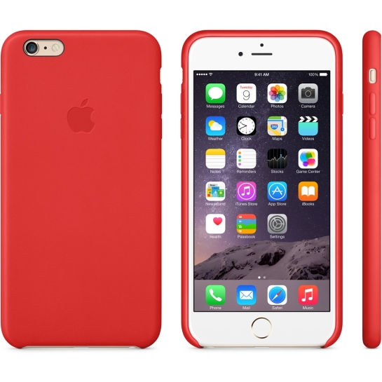 Чехол Apple Leather Case for iPhone 6 Plus Red - цена, характеристики, отзывы, рассрочка, фото 2