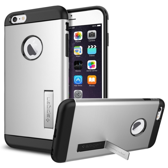 Чехол SGP Case Slim Armor Series Satin Silver for iPhone 6 Plus - цена, характеристики, отзывы, рассрочка, фото 2