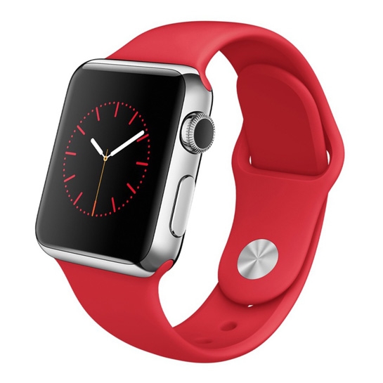 Смарт Годинник Apple Watch Sport 42mm Silver Aluminum Case with Red Sport Band - ціна, характеристики, відгуки, розстрочка, фото 1