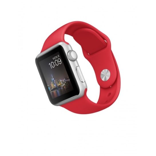 Смарт Годинник Apple Watch Sport 42mm Silver Aluminum Case with Red Sport Band - ціна, характеристики, відгуки, розстрочка, фото 3