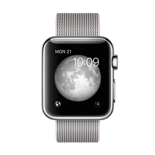 Смарт Годинник Apple Watch 38mm Stainless Steel Case with Pearl Woven Nylon - ціна, характеристики, відгуки, розстрочка, фото 2