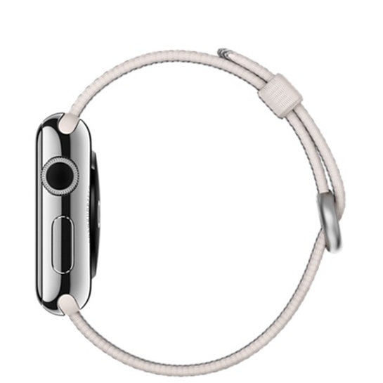 Смарт Часы Apple Watch 38mm Stainless Steel Case with Pearl Woven Nylon - цена, характеристики, отзывы, рассрочка, фото 3