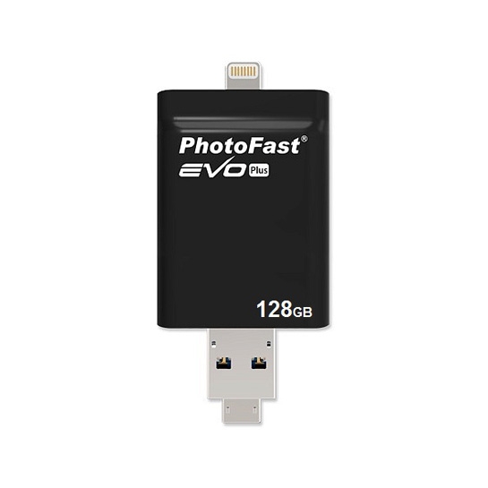 Зовнішній накопичувач USB-flash PhotoFast i-Flashdrive EVO Plus 128Gb Black (USB-microUSB/Lightning) - ціна, характеристики, відгуки, розстрочка, фото 1