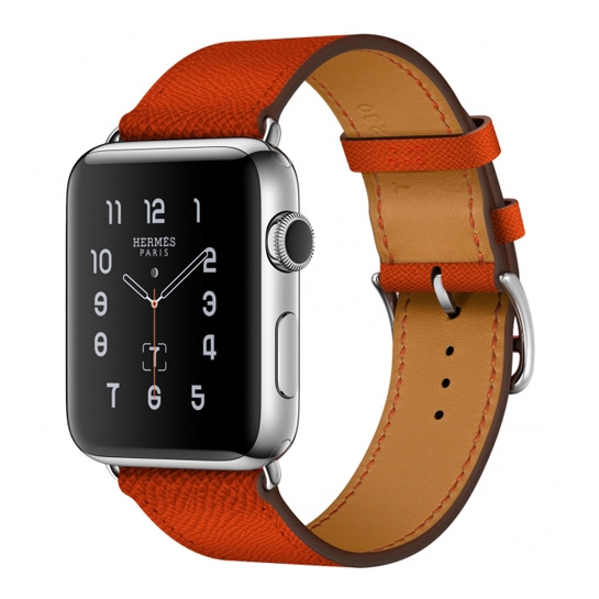 Смарт Часы Apple Watch Hermes Series 2 42mm Stainless Steel Case with Feu Epsom Single Tour Leather - цена, характеристики, отзывы, рассрочка, фото 1