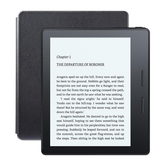 Электронная книга Amazon Kindle Oasis with Leather Charging Cover Black - цена, характеристики, отзывы, рассрочка, фото 1