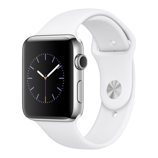 Смарт Часы Apple Watch Series 2 42mm Stainless Steel Case with White Sport - цена, характеристики, отзывы, рассрочка, фото 1