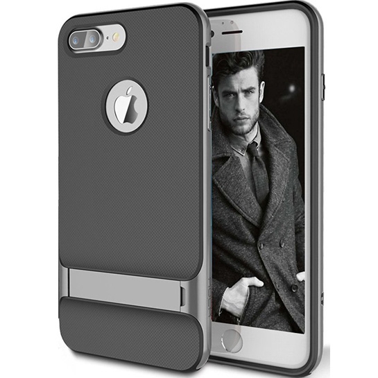 Чехол Rock Royce Silicone Case for iPhone 8 Plus/7 Plus Black/Gray* - цена, характеристики, отзывы, рассрочка, фото 1