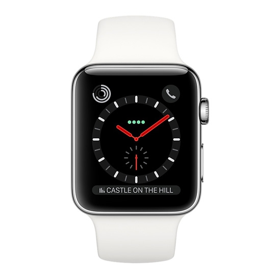 Смарт Часы Apple Watch Series 3 + LTE 42mm Stainless Steel Case with Soft White Sport Band - цена, характеристики, отзывы, рассрочка, фото 2